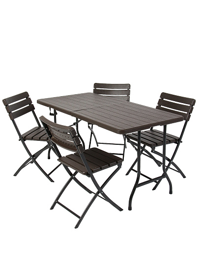 Мебель садовая Green Days, Комфорт, корич, стол, 152х74,5х72 см, 4 стула, 150 кг, YTHD123
