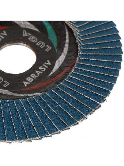 Круг лепестковый торцевой КЛТ2 для УШМ, LugaAbrasiv, диаметр 115 мм, посадочный диаметр 22 мм, зернистость ZK80, шлифовальный