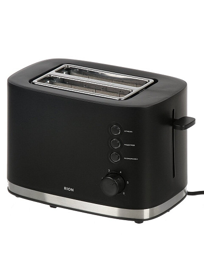 Тостер Rion, BP-2072, металл, пластик, 870 Вт, 2 тоста, механический, 6 ступеней прожарки
