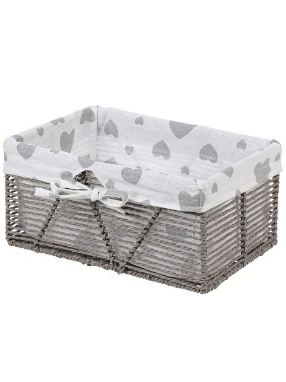 Корзина 30х20х15 см, прямоугольная, плетеная, серая, Y4-7910