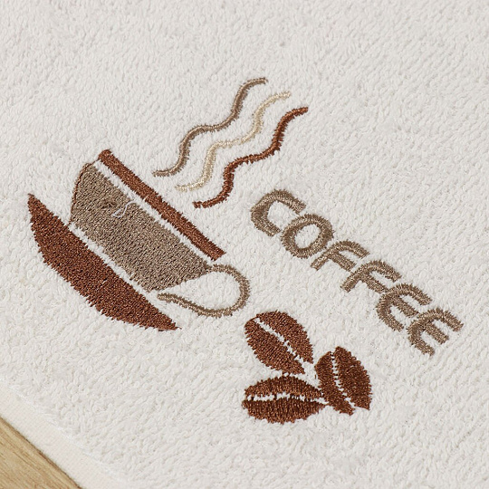 Набор полотенец кухонных 2 шт, 30х50 см, махровый, Bella Carine, Кружка, бежевый, коричневый, Турция, FTS-T2-2