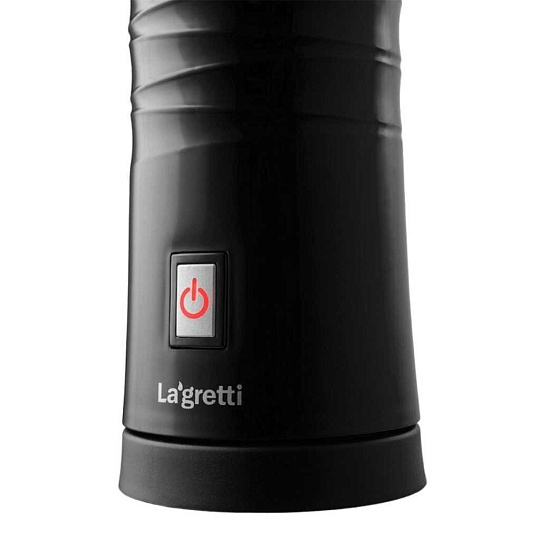 Вспениватель молока 2 режима, металл, пластик, 0.5 л, черная, Lagretti, MF-8 black, LG70260
