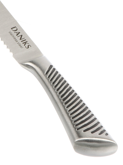 Нож кухонный Daniks, Optic, для хлеба, нержавеющая сталь, 19.5 см, рукоятка сталь, YW-A245-BR