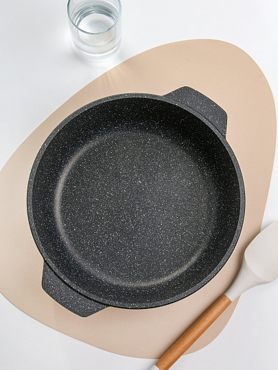 Жаровня алюминий, 26 см, 3 л, антипригарное покрытие, Нева Металл Посуда, Гранит, 6530БК