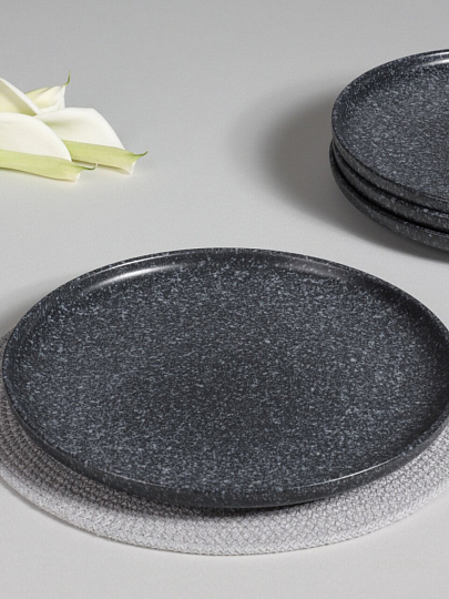 Сервиз столовый керамика, 16 предметов, на 4 персоны, Millimi, 824-184, черный