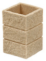 Стакан для зубных щеток, Камень, полистоун, 7.3x7.3x10.3 см, беж, BRE0985AA-TB - фото 3