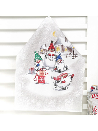 Набор полотенец кухонных 3 шт, 45х60 см, 100% хлопок, АртДизайн, Гномики, рогожка, Россия, НЗ_ПКР45.60