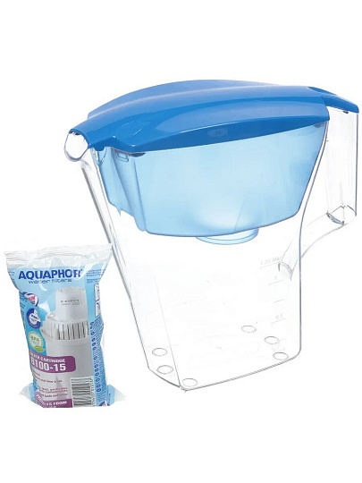 Фильтр-кувшин Аквафор, Cити, для холодной воды, 1 ступ, 2.8 л, голубой, 209046