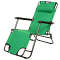 Шезлонг пляжный металл, 153х60х80 см, 100 кг, 2 положения спинки, зеленый, Green Days, YTBC051-18-6030