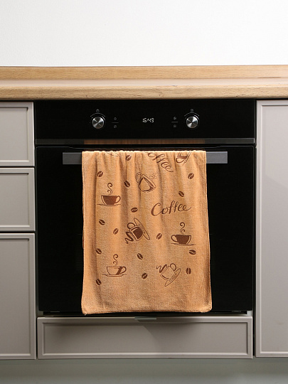 Полотенце кухонное 35х75 см, 100% полиэстер, микрофибра, Кофе, Китай, B180101