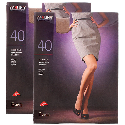 Колготки Грация, Вика, 40 DEN, р. 4, телесные, 2 шт