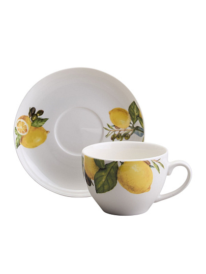 Набор чайный фарфор, 12 пр, 6 перс, 250 мл, Lefard, ЛЕМОН ТРИ, 358-2222