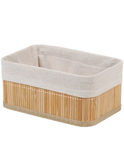 Корзина 22х14х10 см, прямоугольная, плетеная, бежевая, Y4-7916