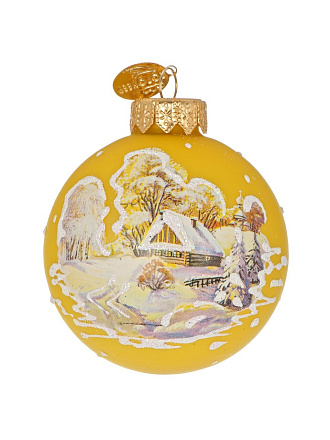 Елочный шар Русская зима 3, 6.5 см, стекло, КУ-65-214191