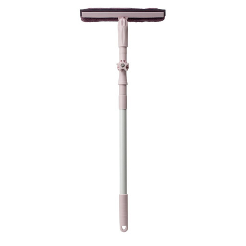 Швабра-окномойка плоская, микрофибра, фиолетовая, телескопическая ручка, с регулировкой наклона, Apollo, Piatto, PIA-09