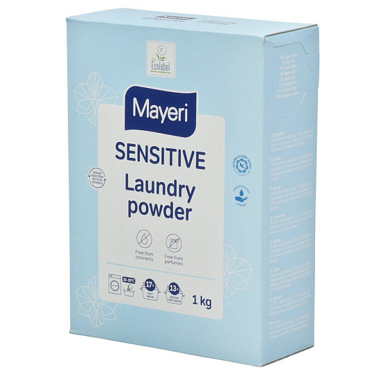 Стиральный порошок Mayeri, 1 кг, ручной + автомат, универсальный, Sensitive ЭКО