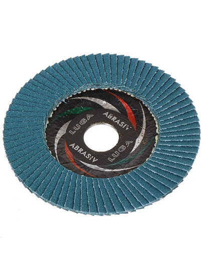 Круг лепестковый торцевой КЛТ1 для УШМ, LugaAbrasiv, диаметр 125 мм, посадочный диаметр 22 мм, зернистость ZK80, шлифовальный