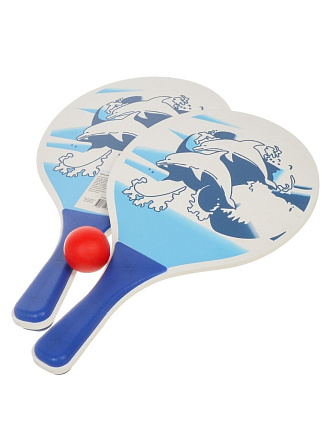 Набор для настольного тенниса, ракетка 2 шт 33х18 см, с мячиком, детский, D040007