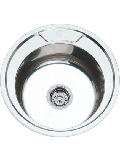 Мойка кухонная врезная, РМС, нержавеющая сталь, 490 мм, 0.6 мм + сифон, MG6-49