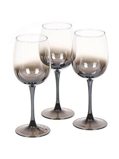 Бокал для вина, 420 мл, стекло, 3 шт, Glasstar, Шоколад Омбре, RNСHO_8166_11