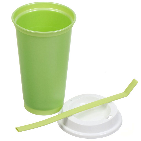 Стакан-тамблер полипропилен, 0.4 л, универсальная горловина, Wowbottles, полипропилен, с трубочкой, с крышкой, в ассортименте, КК3170