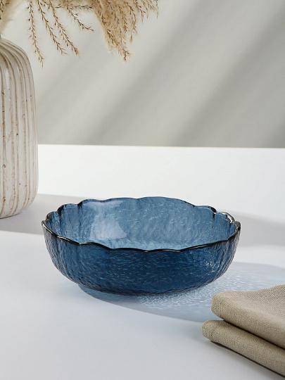 Салатник стекло, круглый, 18.5х6.5 см, 0.78 л, Ночное небо, Декостек, 5818/1-Н7