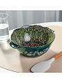 Салатник керамика, 1.2 л, 24х20 см, Самарканд, Y4-9770, зеленый