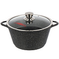 Кастрюля алюминий, антипригарное покрытие, 5 л, с крышкой, крышка стекло, Горница, Гранит Induction, Ик2732аг, индукция - фото 2