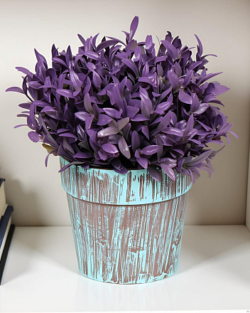 Цветок искусственный декоративный Пряные травы, в кашпо, 16 см, Y6-2052