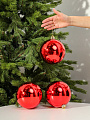 Елочное украшение Шар, 3 шт, красное, 15 см, пластик, SYQA-0122357A