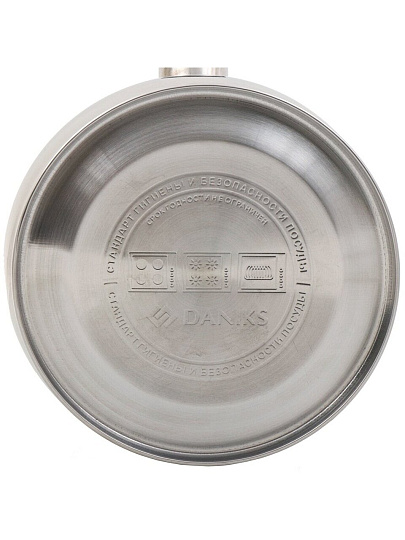 Чайник нержавеющая сталь, 2 л, со свистком, зеркальный, ручка бакелитовая, с силиконовым покрытием, Daniks, Классика, индукция, M-081