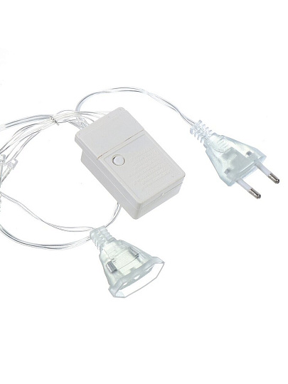 Гирлянда 480 ламп, 3х3 м, 8 режимов, Занавес, теплый белый свет, прозрачная, в помещении, сетевая, LED