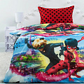 Постельное белье детское 1.5-спальное, простыня 150х214 см, 1 наволочка 70х70 см, пододеяльник 143х215 см, поплин, LadyBug рис. Леди Баг и Супер Кот 16022-1/160 504207 - фото 2