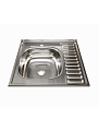 Мойка кухонная накладная, Mixline, нержавеющая сталь, 600х600 мм, левая, 0.4 мм - фото 4