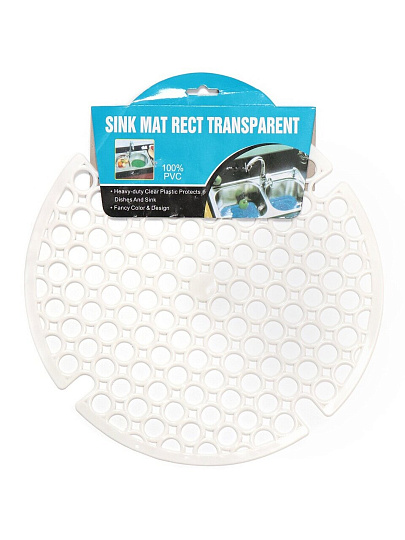 Коврик в раковину противоскользящий круглый, пластик, 28х30 см, в ассортименте, Y3-693