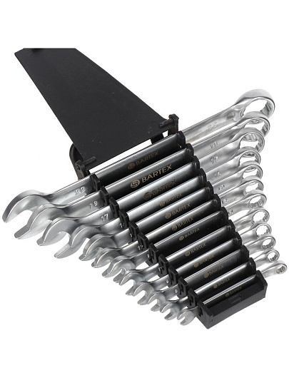 Набор ключей комбинированный, М120, 12 предметов, Bartex, 6-22 мм, матовый, CrV сталь, М120