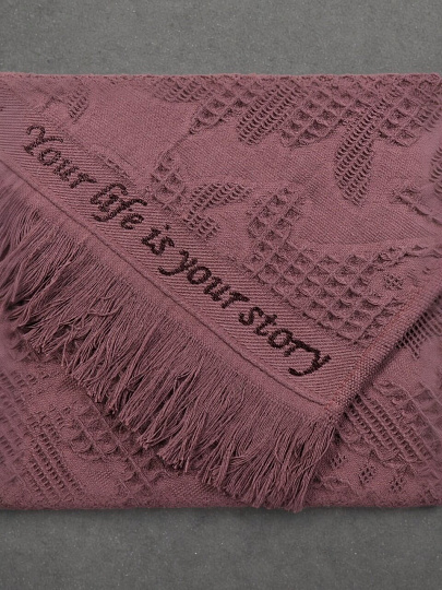 Плед евро, 200х220 см, 100% хлопок, Barkas, Green Days, коричневый, AI-2209005