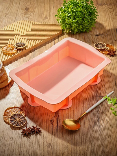 Форма для запекания силикон, 29х20х6.5 см, 1.9 л, прямоугольная, розовая, Daniks, Savory, Y4-4970