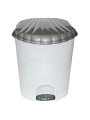 Контейнер для мусора пластик, 18 л, круглый, педаль, плавающая крышка, белый, серый, Violet, 151801