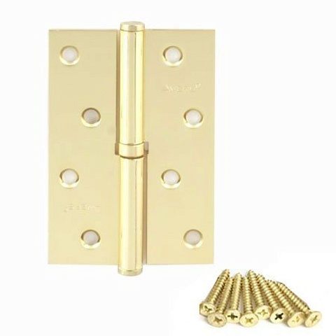 Петля для деревянных дверей, Avers, 100х75х2.5 мм, левая, B-G-L, 30706, с подшипником, золото