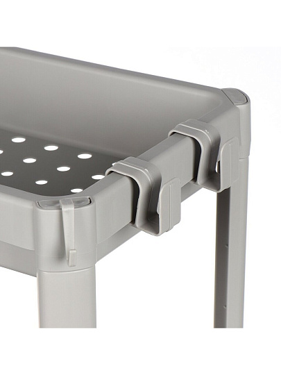 Полка универсальная, пластик, 2 секции, 36.5х23х40.5 см, серая, SPE-M-ZX22-1