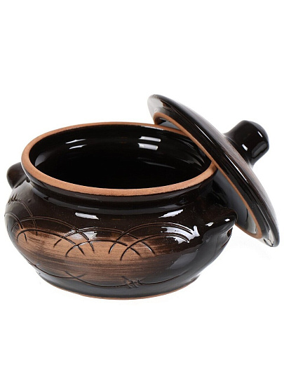 Горшок для запекания керамика, 0.5 л, с ручками, Борисовская керамика, Лакомка Старина, СТР00000360