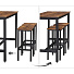 Комплект мебели 90х120х60 см, сталь, дерево, стол и 2 барных стула 40х30х65 см, нагрузка на стул до 120 кг, темный, Лофт, LBT15X - фото 11