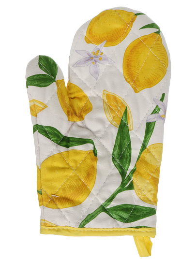 Прихватка-варежка, 26х18 см, 100% хлопок, лимоны, Узб-н