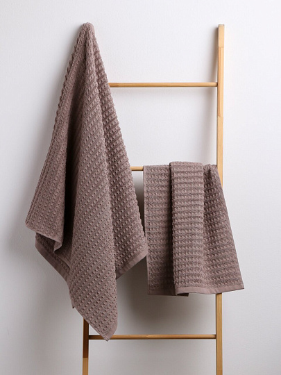 Полотенце банное 50х80 см, 100% хлопок, 450 г/м2, Рельеф, Bravo, бежевое, Узбекистан, м7807_05