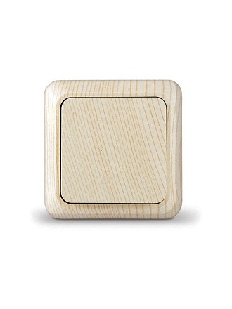 Выключатель открытой установки, одноклавишный, без заземления, 10 А, пластик, сосна, UNIVersal, Олимп, 5560797