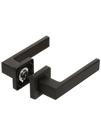 Ручка дверная Code Deco, H-22111-A-BLM/B, 28234, раздельная, черная, алюминий