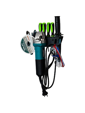 Держатель для инструмента для болгарки и отверток, настенный, черный, ElectricLight, КБ-01-113