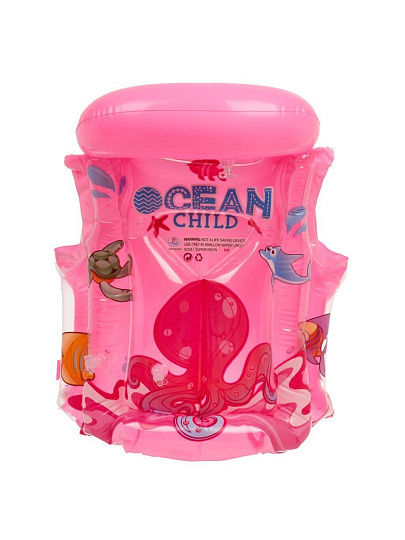 Жилет надувной 3-5 лет, 40 х 30 см, детский, розовый, D090008