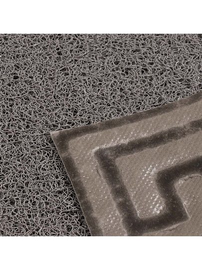 Коврик придверный, 50х80 см, прямоугольный, резина, серый, Spongy Меандр, Sunstep, 38-311